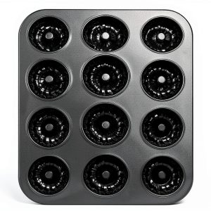 Tiawudi Mini Fluted Tube Pan Nonstick Oven Safe 12 Cavity-0