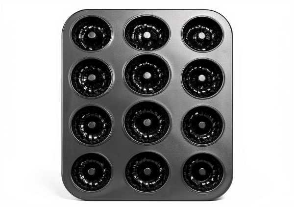 Tiawudi Mini Fluted Tube Pan Nonstick Oven Safe 12 Cavity-0