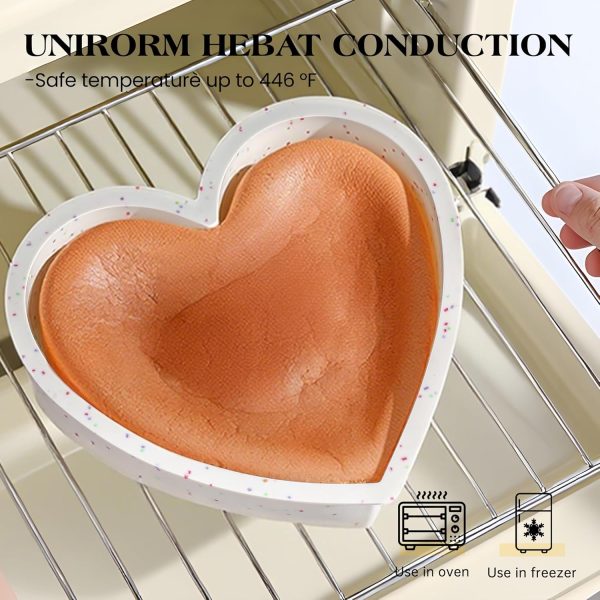 AOTASO Heart Cake Pan 8 Inch Nonstick Silicone Baking-6