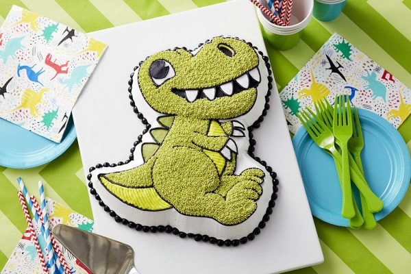 Wilton Dinosaur Cake Pan Aluminum Oven Safe Baking-4