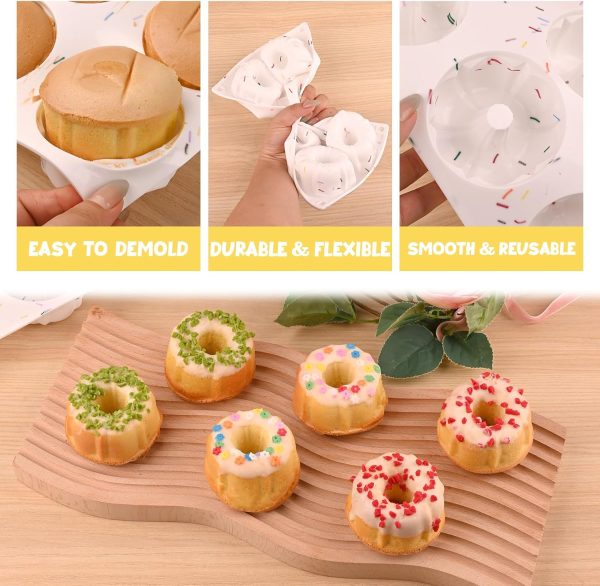HUAKENER Fluted Tube Cake Pan Silicone Nonstick 6 Cavity-3