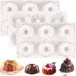 HUAKENER Fluted Tube Cake Pan Silicone Nonstick 6 Cavity-0