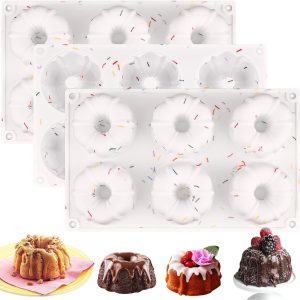 HUAKENER Fluted Tube Cake Pan Silicone Nonstick 6 Cavity-0