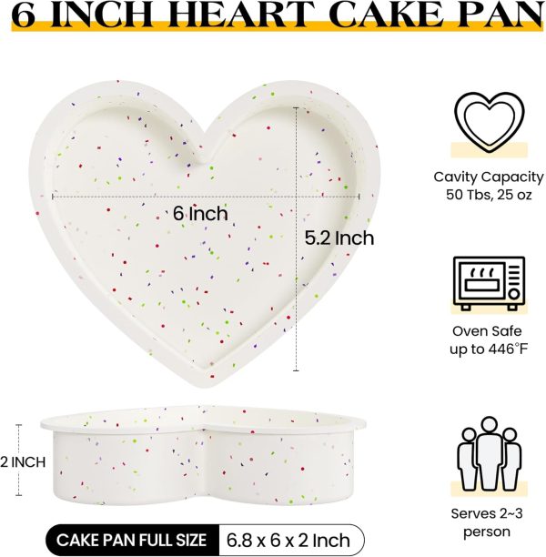 AOTASO Heart Cake Pan 6 Inch Nonstick Silicone Baking Molds-1