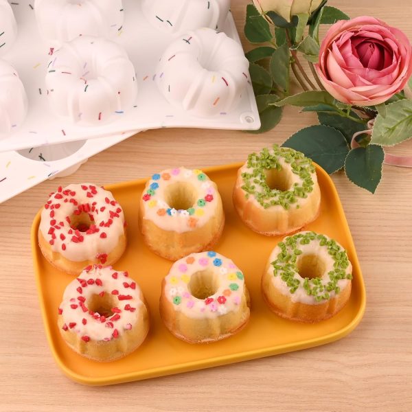 HUAKENER Fluted Tube Cake Pan Silicone Nonstick 6 Cavity-5