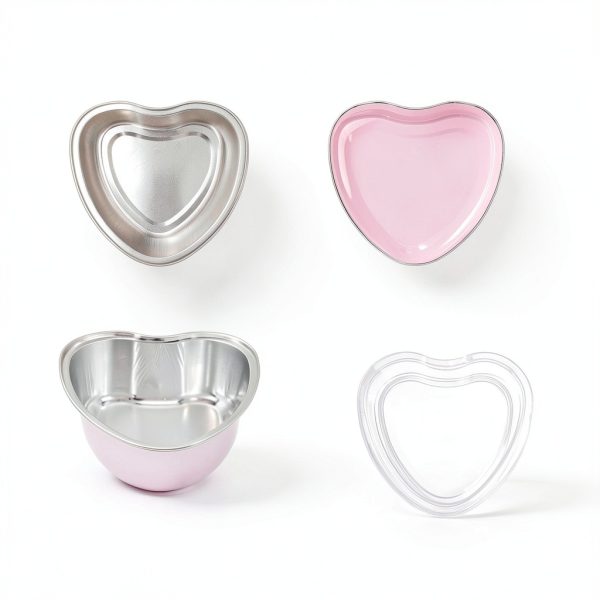 EQUNROY Pink Heart Cake Pan Aluminum Disposable-1