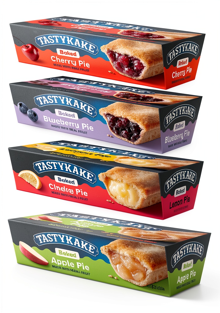 Tastykake snack pies displayed on a kitchen counter