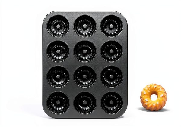 Tiawudi Mini Fluted Tube Pan Nonstick Oven Safe 12 Cavity-1