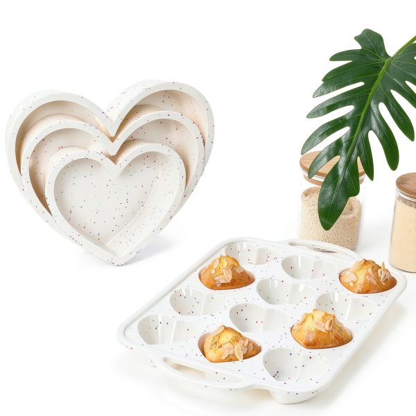 AOTASO Heart Cake Pan Silicone Nonstick 12 Cup Baking-5