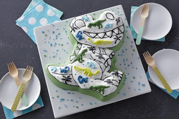 Wilton Dinosaur Cake Pan Aluminum Oven Safe Baking-6