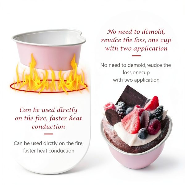 EQUNROY Pink Heart Cake Pan Aluminum Disposable-2