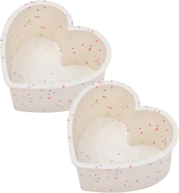 AOTASO Heart Cake Pans 4 Inch Nonstick Silicone Baking Molds-0