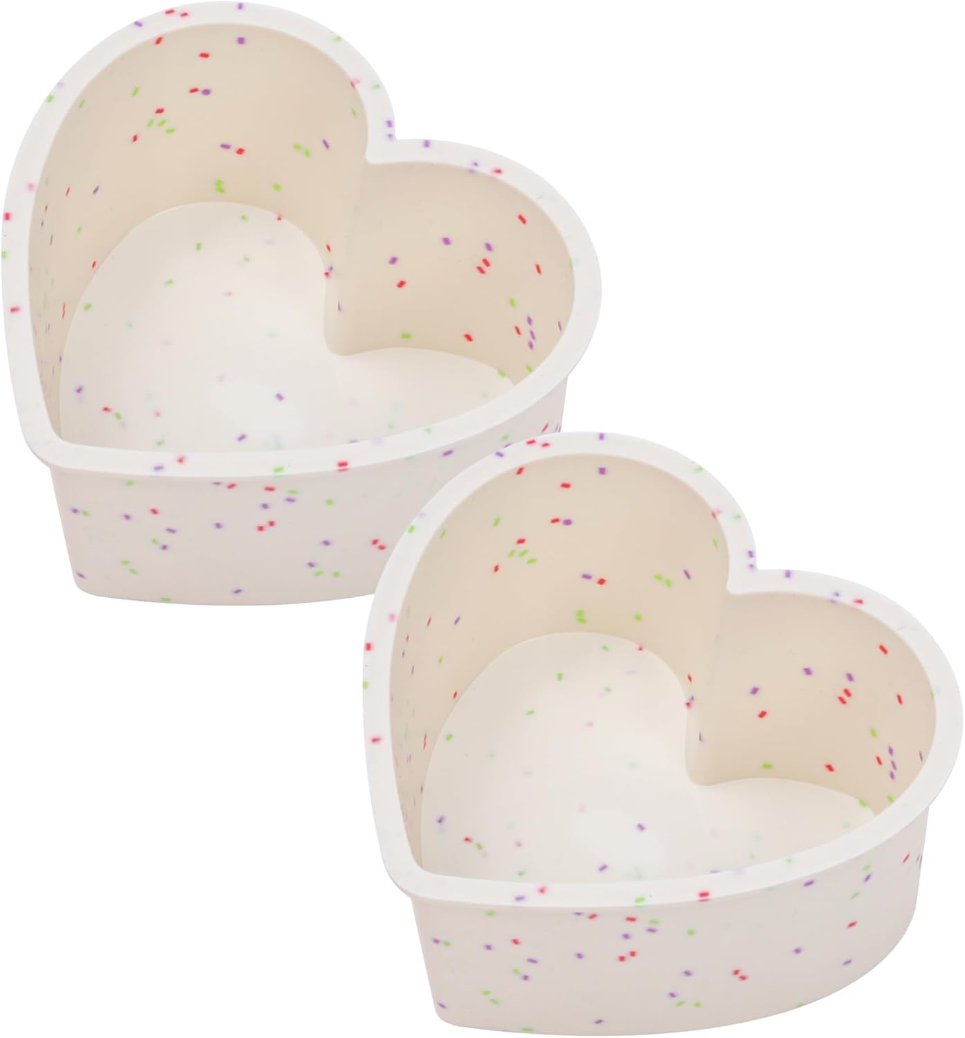 AOTASO 4-inch heart cake pans with baked heart-shaped cakes