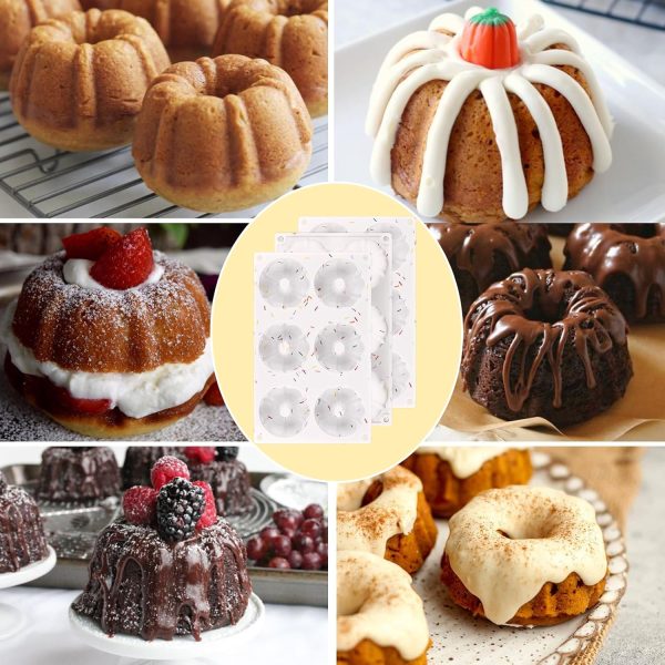 HUAKENER Fluted Tube Cake Pan Silicone Nonstick 6 Cavity-4