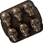 Nordic Ware Skull Cakelet Pan Aluminum Halloween Baking-0
