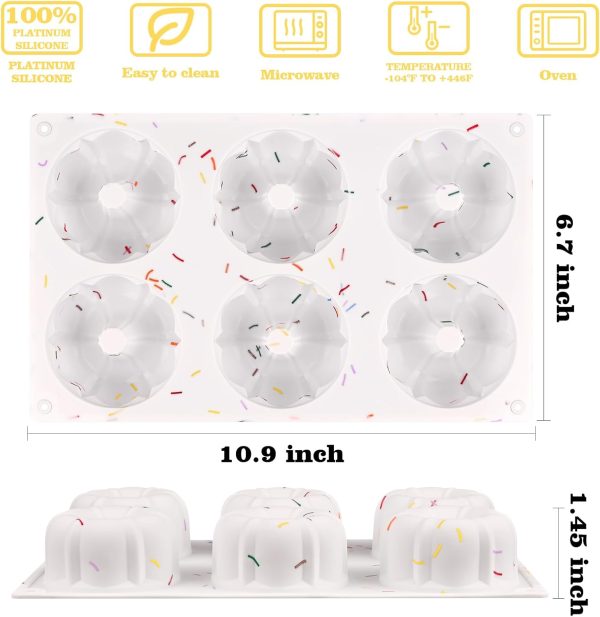 HUAKENER Fluted Tube Cake Pan Silicone Nonstick 6 Cavity-1