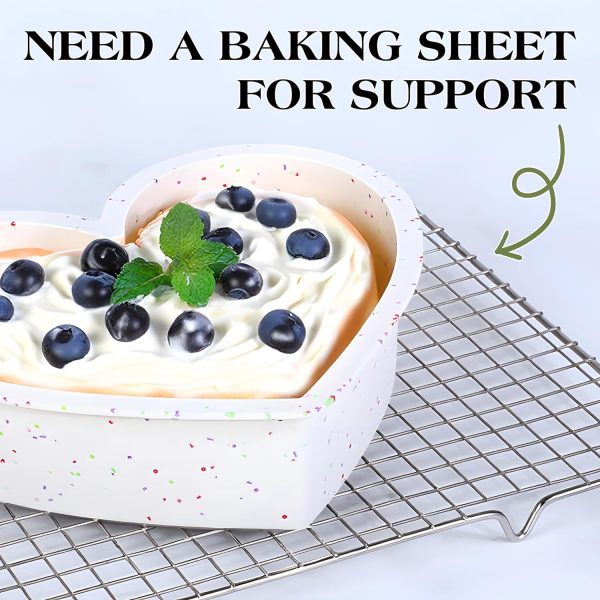 AOTASO Heart Cake Pans 4 Inch Nonstick Silicone Baking Molds-6