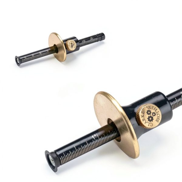 Clarke Brothers Brass Marking Gauge Wheel 8in Retractable Scriber-3