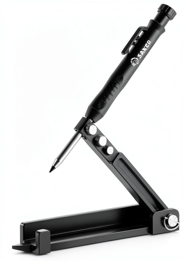 Saker Aluminum Scriber Tool SAK-1 Black Twist Lock 0.5mm Broad Point-0