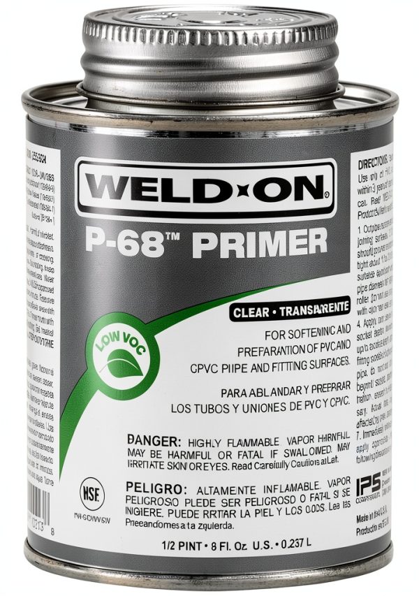 Weld-On PVC/CPVC Primer 10213 P-68 Fast Active Low-VOC 1/2 Pint-4