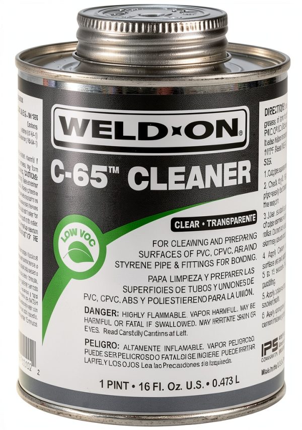 Weld-On 10202 C-65 PVC/CPVC/ABS Cleaner Low VOC Clear 1 Pint-4