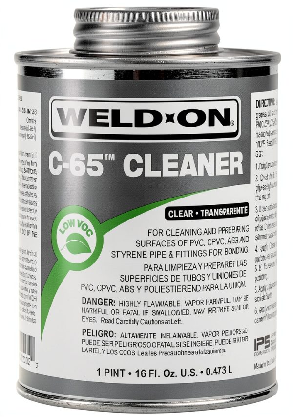 Weld-On 10202 C-65 PVC/CPVC/ABS Cleaner Low VOC Clear 1 Pint-0