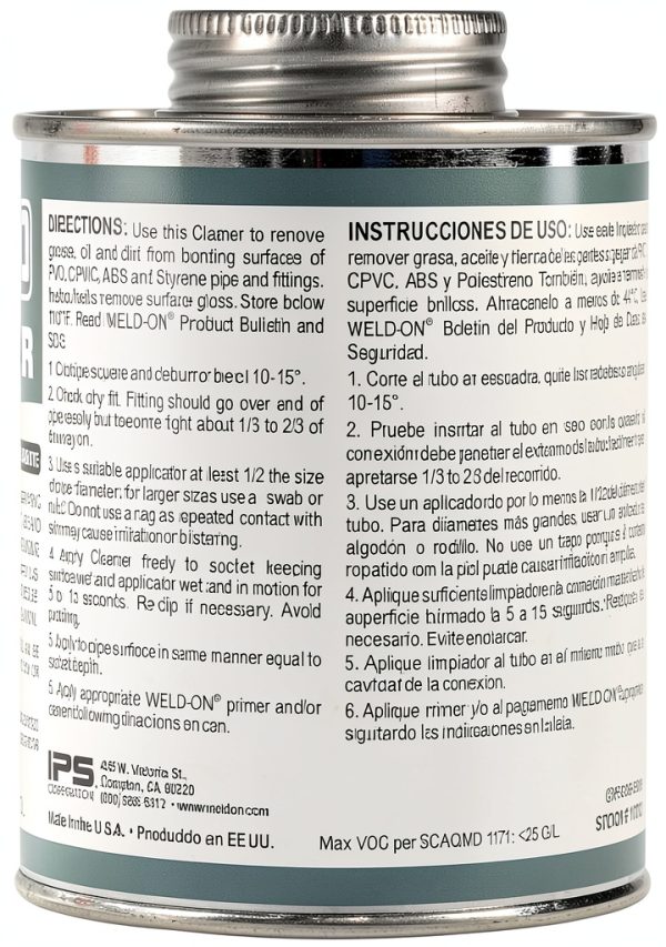 Weld-On 10202 C-65 PVC/CPVC/ABS Cleaner Low VOC Clear 1 Pint-1