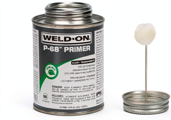 Weld-On PVC/CPVC Primer 10213 P-68 Fast Active Low-VOC 1/2 Pint-2