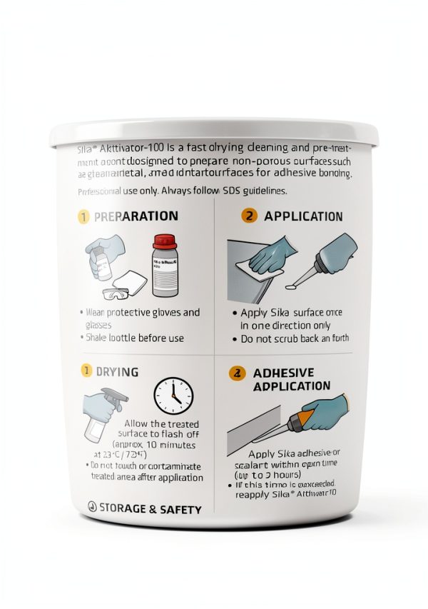 Sika Aktivator 100 Cleaning and Activating Agent 250ml Bottle-4
