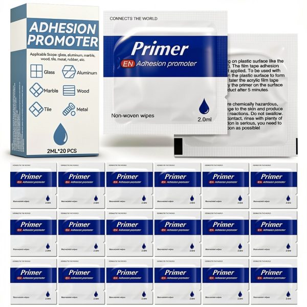 20 Pcs Adhesion Promoter, High-Performance Adhesion Promoter for Plastic, Trim & Automotive Tape, Adhesive Primer Enhancing The Adhesion of Double-Sided Mounting and Molding Tapes (Zhunianji-001)-0
